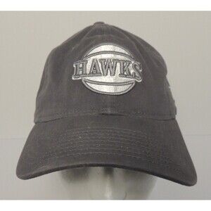 HAWKS New Era 9TWENTY Adjustable Hat- Black and Silver Atlanta Hawks